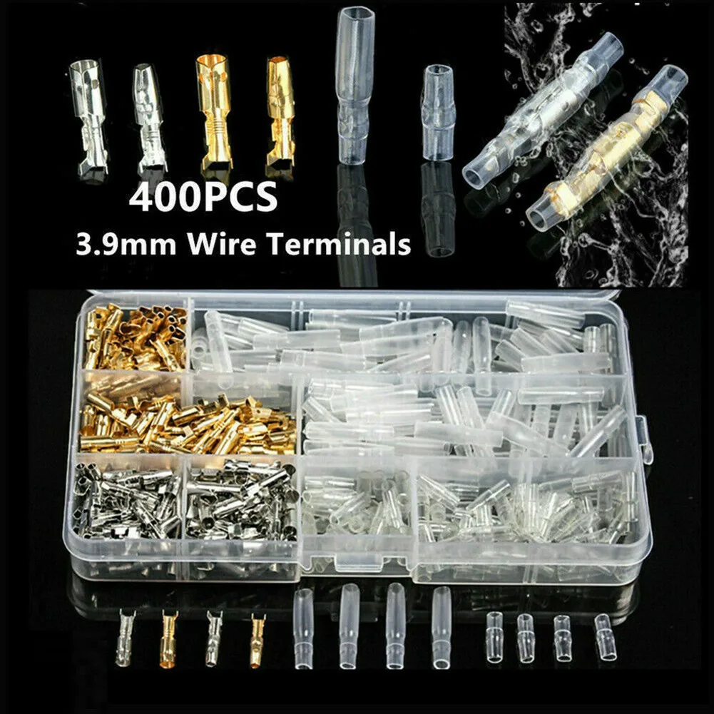 

100 Sets Of Bullet Connectors 3.9mm Car Motorcycle Brass Bullet Connectors Male&Female Wire Terminals