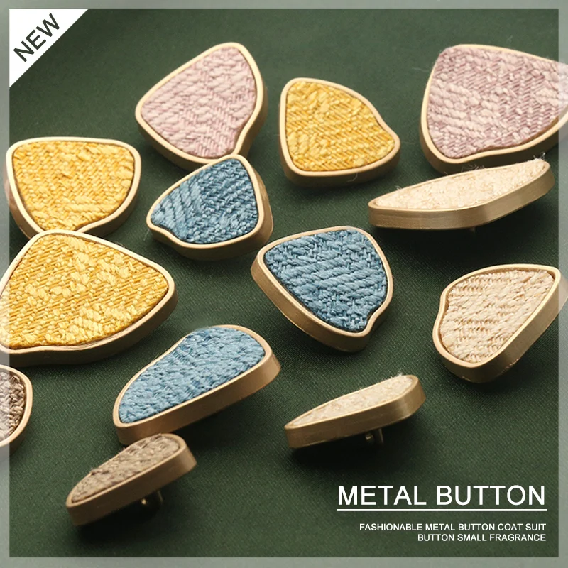 Треугольная ткань металлические Золотые декоративные ручные швейные кнопки для