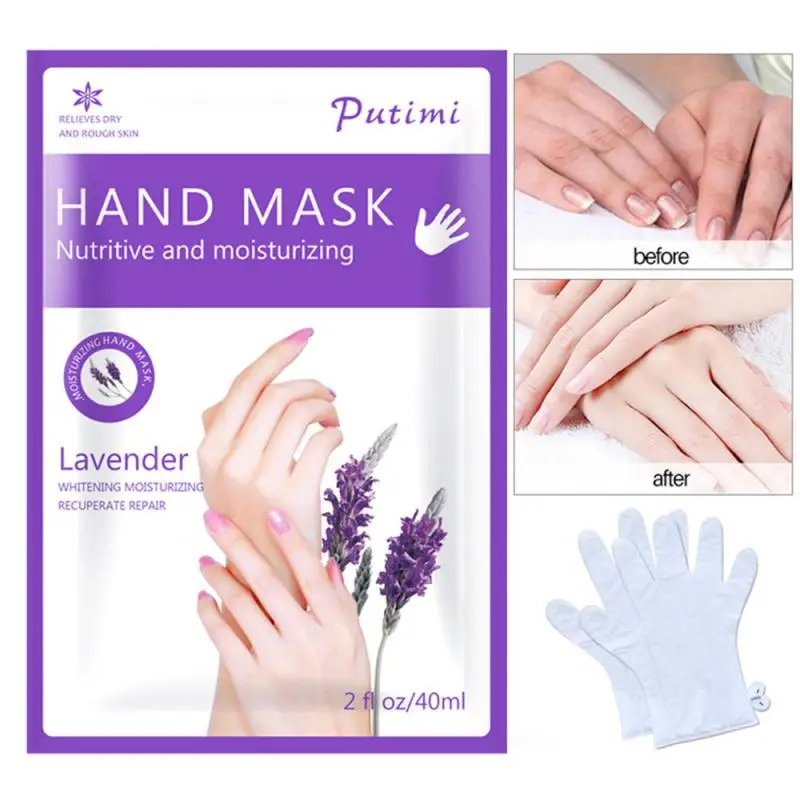 

Hand Skin Care Hand Mask Lavender Essence Soft Whitening Hands Mask Moisturizing Gloves Smoothing Nourishing Hands Beauty Care