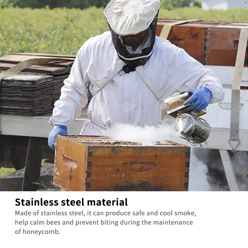 

Stainless Steel Smoke sprayer Bee Smoker Apiculture Beekeeper Dedicated Smoked bee Beekeeping Equipment 1 Pc