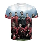 Мужские футболки La Casa De Papel, новинка, Забавный винтажный 3D принт Дом Бумаги, футболки с круглым вырезом, уникальная большая футболка