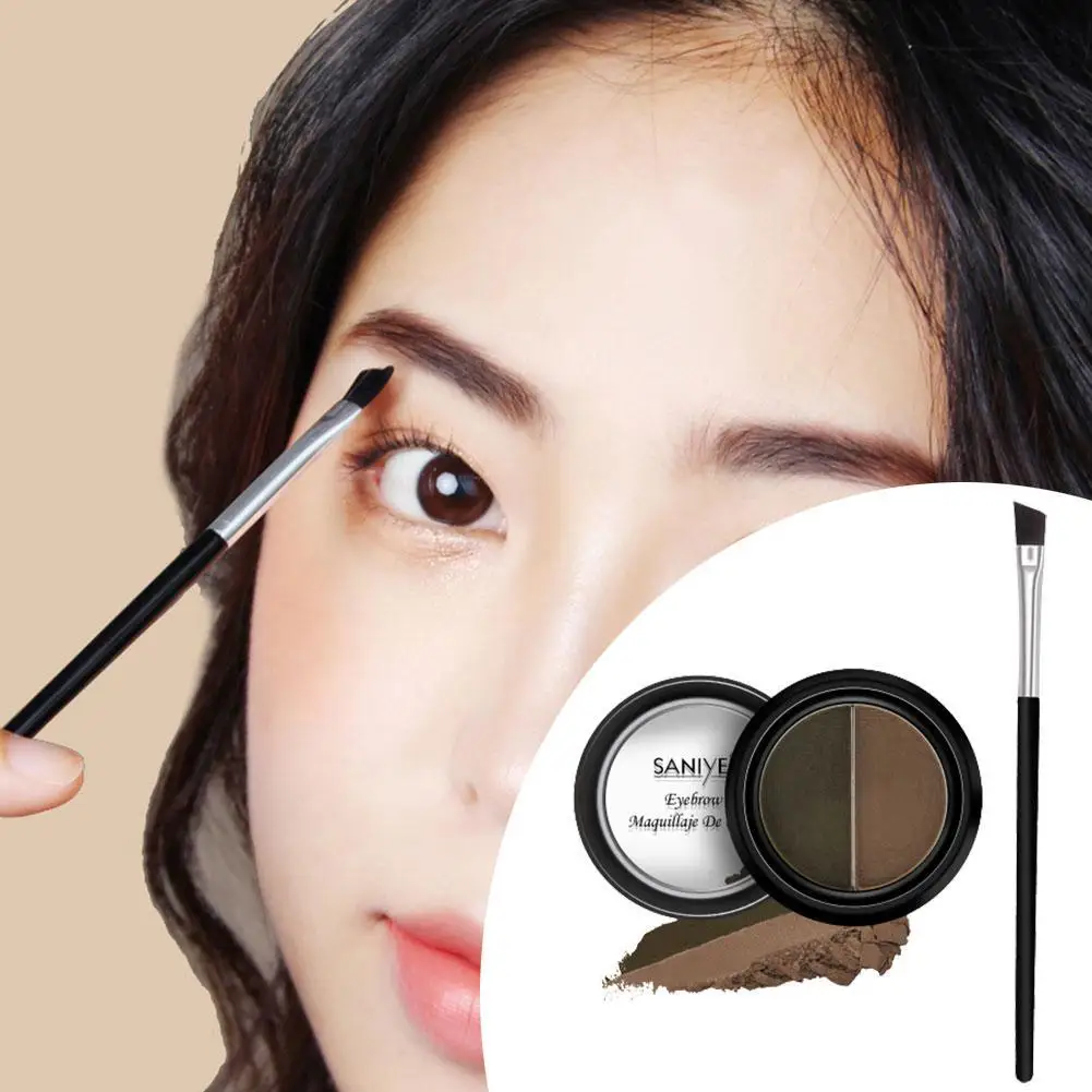 

Double Color Eyebrow Powder Combination Durable Waterproof Gel Decolor Eyebrows Makeup Easy Eyebrow Tin Long-lasting Not To E2K6