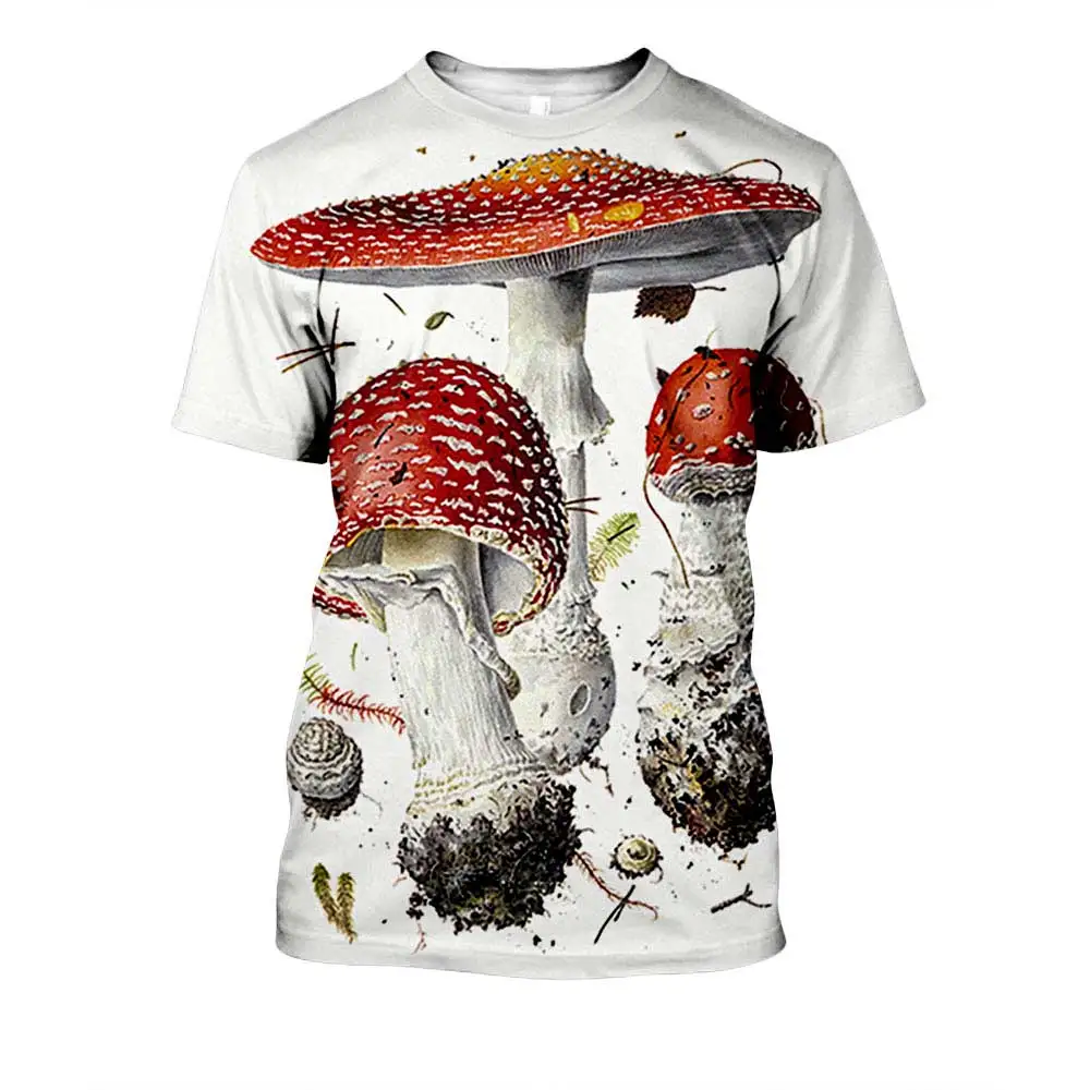 

2021 Summer 3D Digital Printed T-shirts Men Cute Fshion Short Sleeve T-shirt Plants homme tee shirtt Plus size