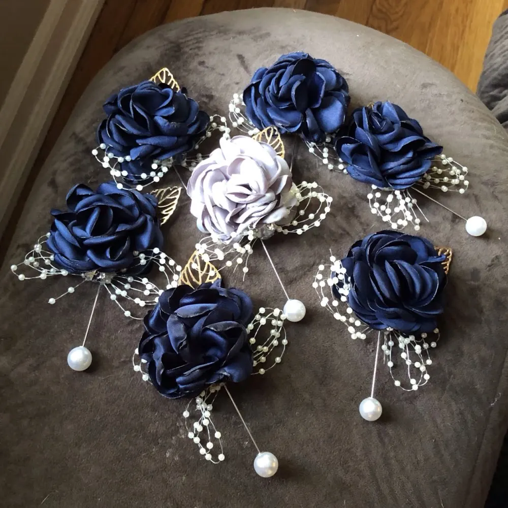 Свадебная бутоньерка Kyunovia ручной работы булавка для свитера | Украшения и