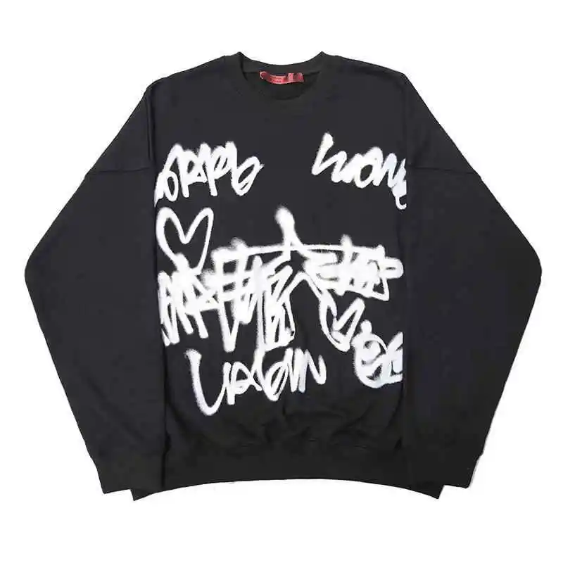 

Autumn Hoodie Women Letter Print Sweatshirt Korean Ulzzang Harajuku O-neck Long Sleeve Sweatshirt Hip Hop Hoodie Streetwear Girl