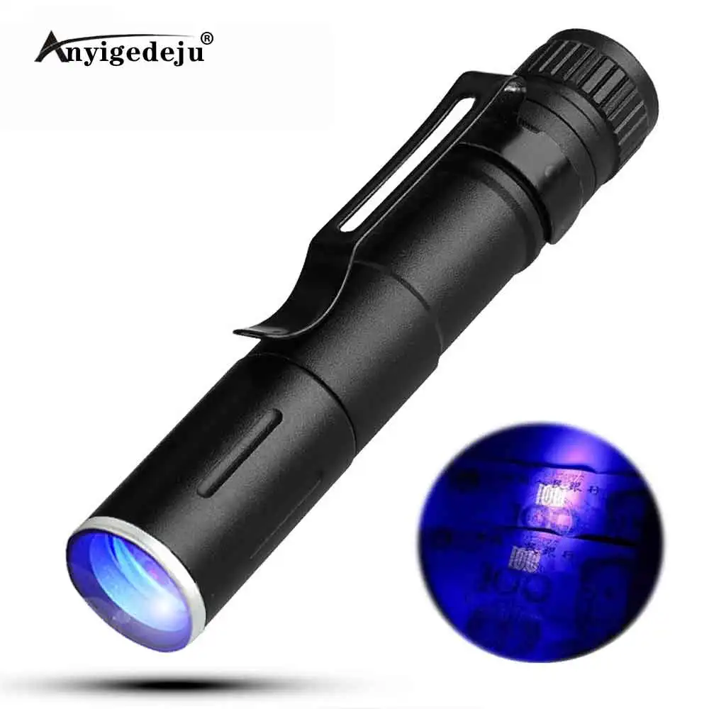 

ANYIGEDEJU LED UV Flashlight Ultraviolet Torch With Zoom Function Mini UV Black Light Pet Urine Stains Detector Scorpion Hunting