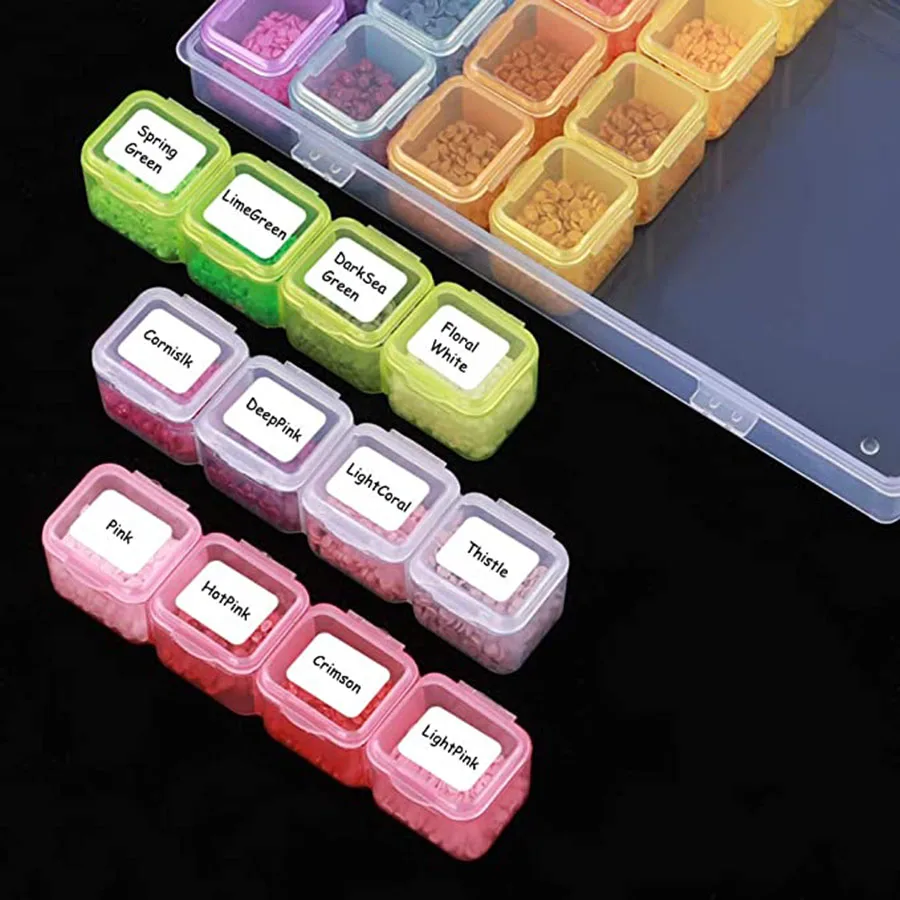 

4PCS 28grid Dismountable diamond painting Accessories Diamond Embroidery Cases PP plastics Box Organizer Home Storage boxes 2019