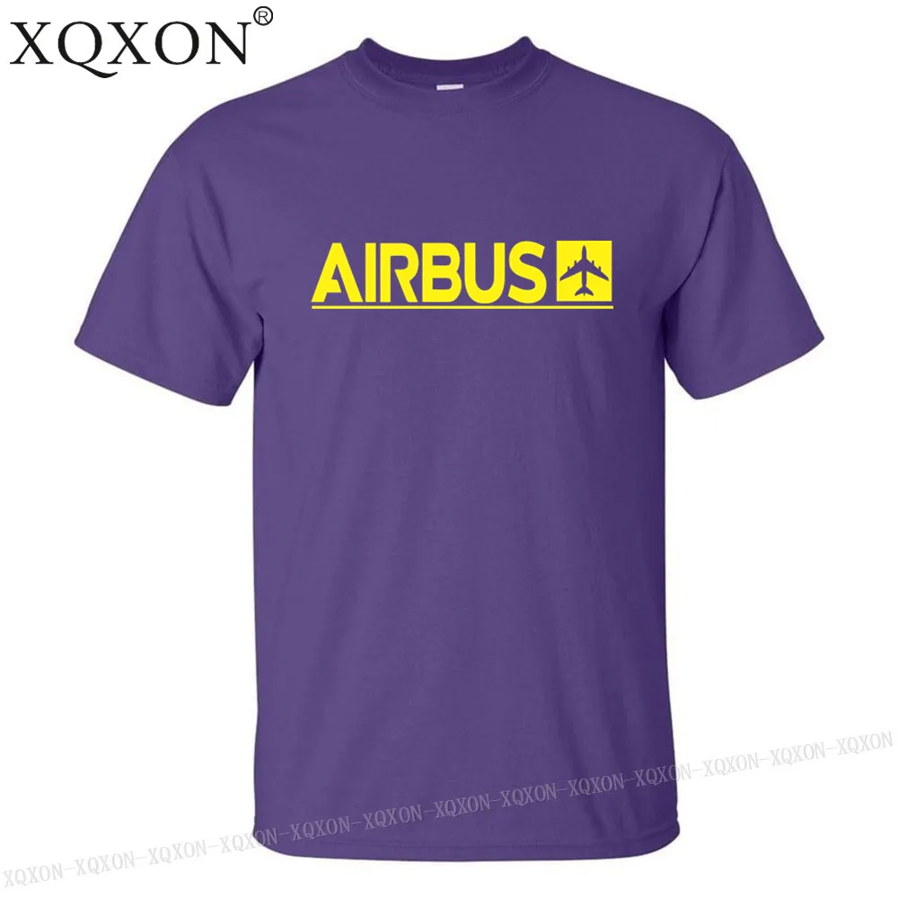 Purple XQXON-, новые Забавные футболки, летние мужские хлопковые футболки, мужские футболки с принтом Airbus, K712 - Цвет: Purple