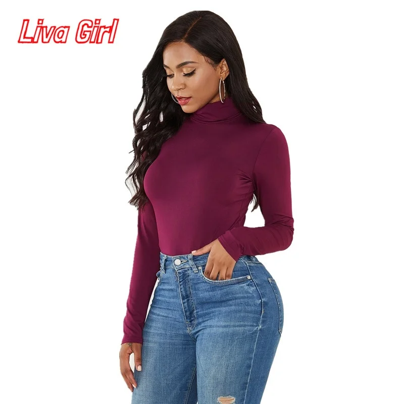 2020 Spring Summer Long Sleeve Sexy Romper Women Bodysuit Solid Jumpsuits Club Wear O-Neck Fashion Bottoming Shirt Clothes |