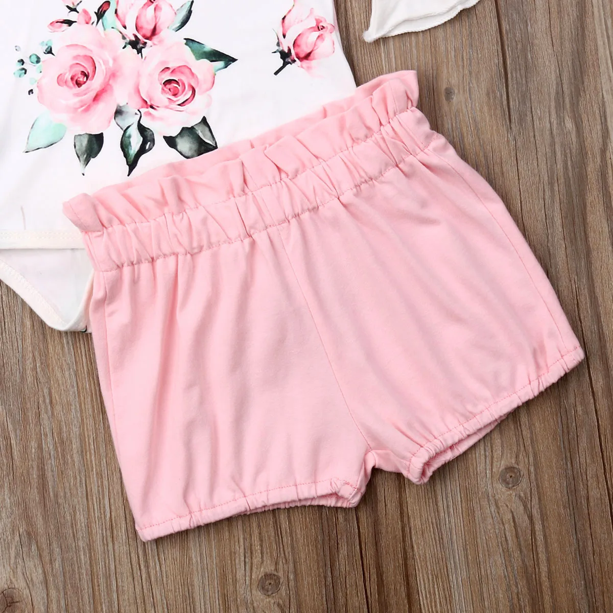 

Newborn Baby Girl Long Sleeve Floral Romper Pants Headband Outfits Clothes