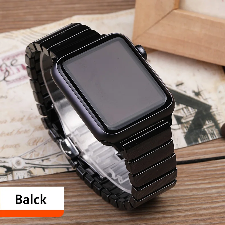 Керамический ремешок для Apple Watch 44 мм 40 мм iwatch 42 мм 38 мм роскошный браслет с пряжкой из нержавеющей стали Apple watch 4 3 2 1