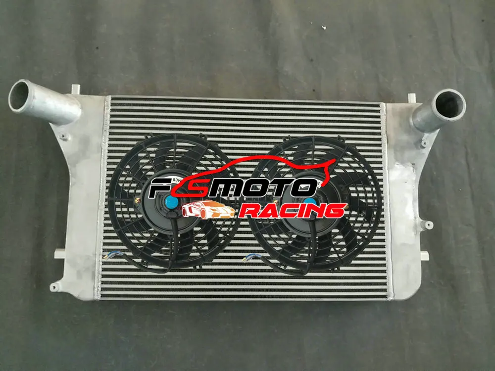 FMIC алюминиевый интеркулер + вентилятор для VW Golf GTI Jetta MK5 MK6 Audi A3 S3 TT Passat FSI TSI 2 0 T Turbo