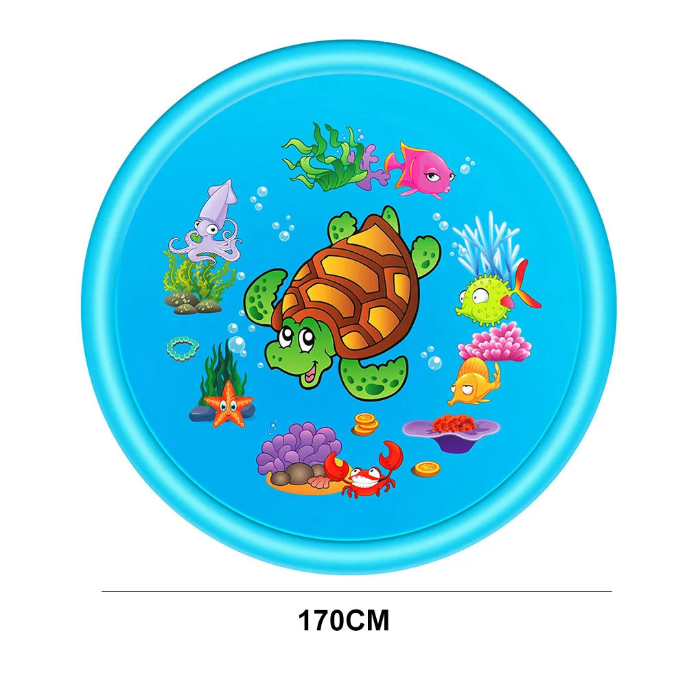 

170Cm Summer Kids Inflatable Water Spray Pad Round Water Splash Play Pool Playing Sprinkler Mat Yard Outdoor Fun Swimming Pools