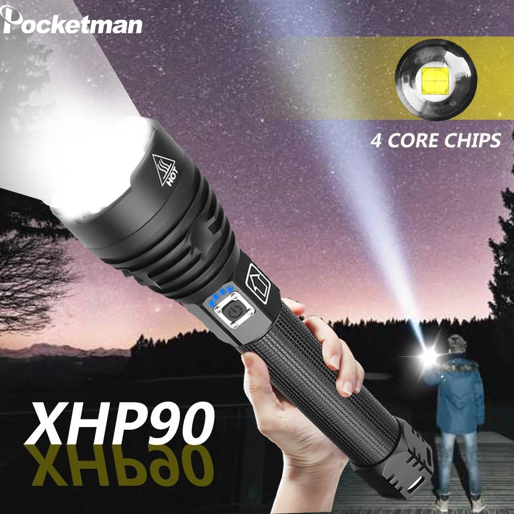 

Most Powerful xhp90 led flashlight 26650 usb torch xhp70 xhp50 lantern 18650 Rechargeable battery hunting lamp hand light