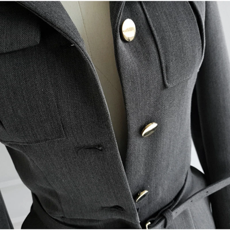 

Women Business Jumpsuit Spring Long Sleeve Bodysuit With Tunic Sashes Slim Button Up Playsuit Sexy Women Tops Overallls Mujer