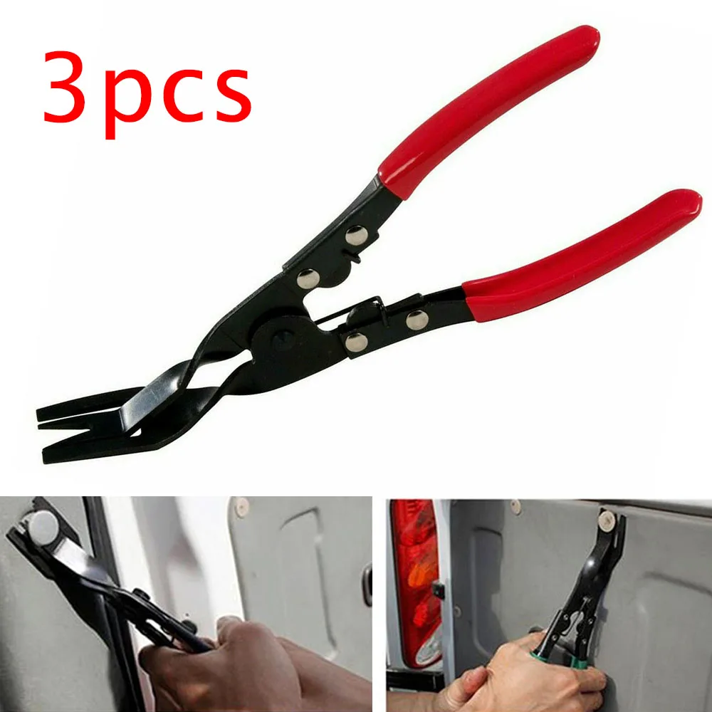 

3pcs High Quality Bumper Covers Snap Pliers Door Clip Panel Quick Removal Remover Snap Spring Staple Car Repair Hand Tool