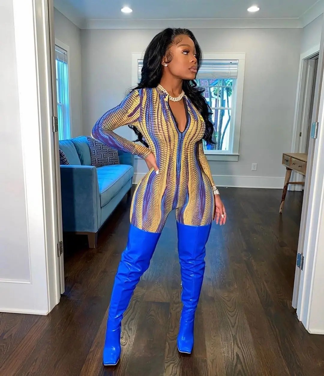 

one piece jumpsuit women snake print autumn long sleeve romper zipper skinny fitness casual stretchy streetwear