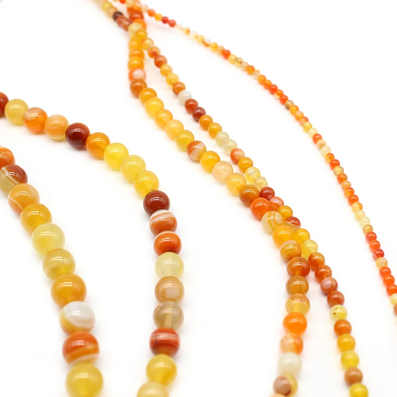 

Natural Stone Orange Stripes Agates Beads For Jewelry Making DIY Bracelet Necklace 4/6/8/10/12 /14 mm Strand 15'' Wholesale