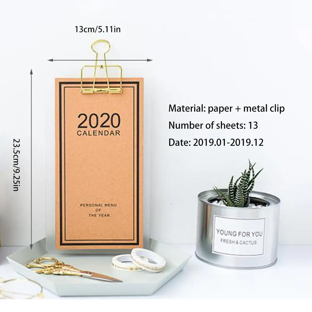 

2020 Menu-style Calendar Simple Innovative Custom DIY Wall Calendar Small Schedule Manager Planner School Office Stationery
