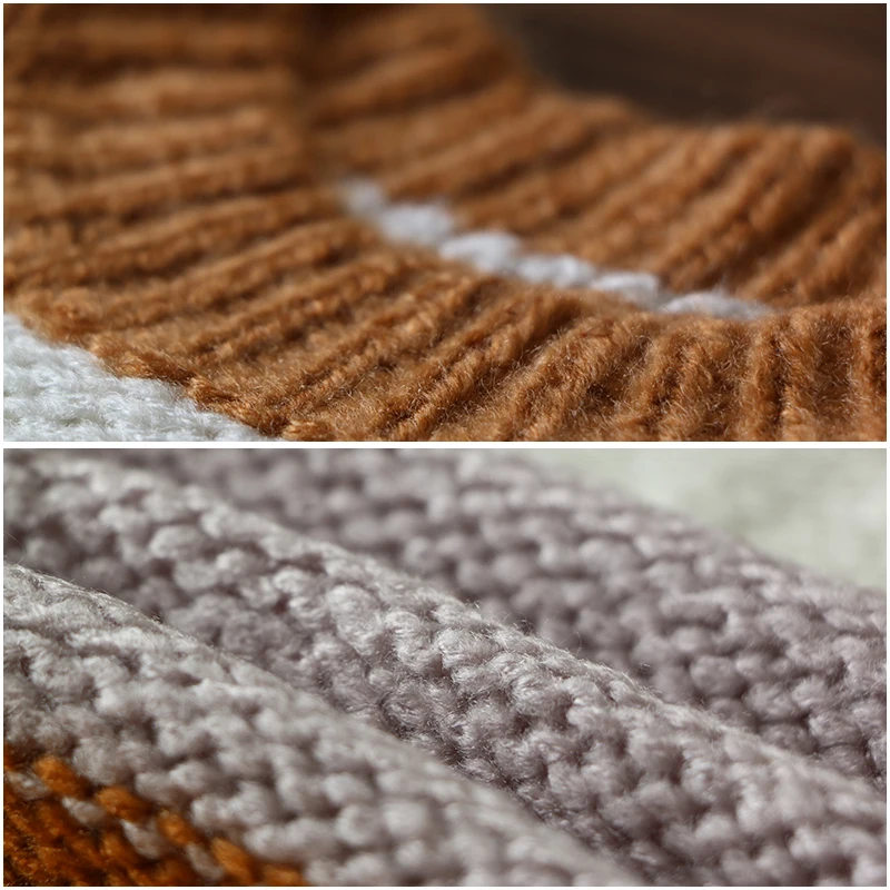 свитер женский Осенне-зимний пушистый мохер с длинным рукавом в стиле пэчворк