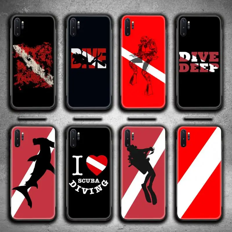 

Diver Down Scuba Flag Phone Case For Samsung Galaxy Note20 ultra 7 8 9 10 Plus lite J7 J8 Plus 2018 Prime