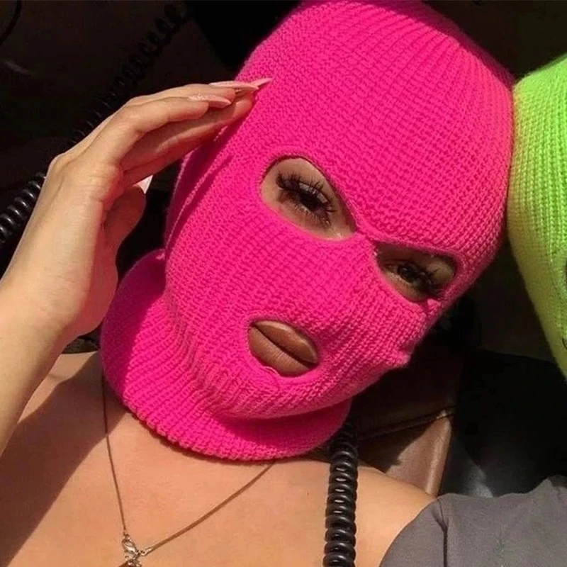 

Full Face Cover Mask Three 3 Hole Balaclava Knit Hat Army Tactical CS Winter Ski Cycling Mask Beanie Hat Scarf Warm Face Masks