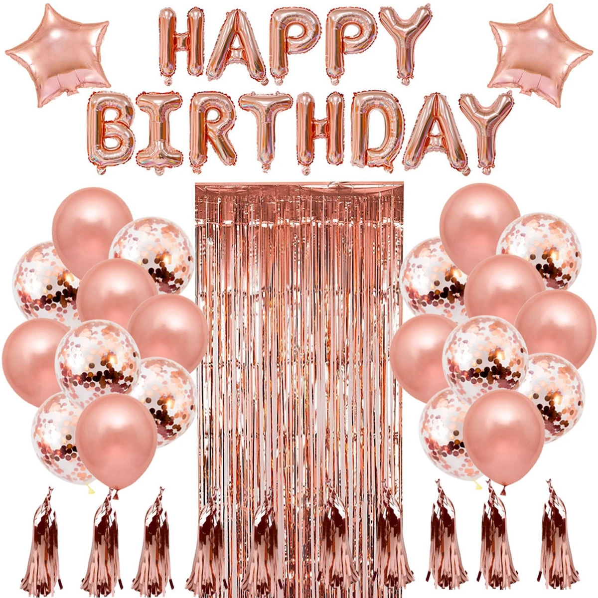 

Rose Gold Balloons Set Confetti Latex Ballons Wedding Baloons Supplies Happy Birthday Party Decorations Kids Baby Shower Favors