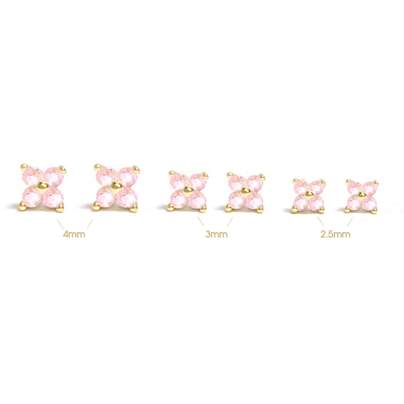 ROXI 925 стерлингового серебра Хрустальный цветок серьги-гвоздики с 3/4/5 мм Ювелирные