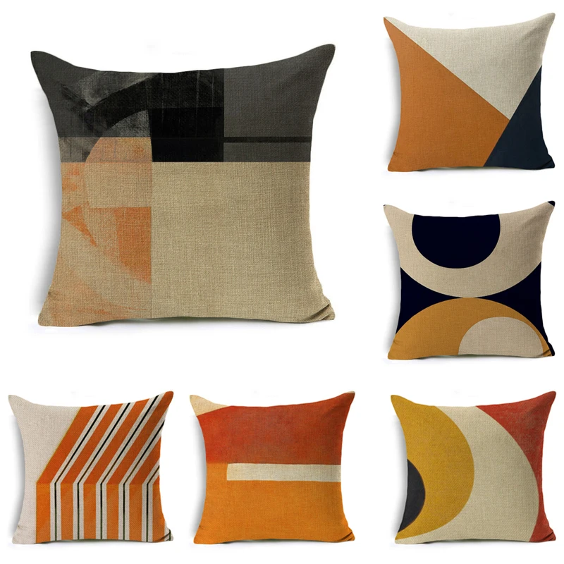 

Geometric Abstract Pillow Cover New Pin Single-sided Printing Cushion Cover Polyester Sofa Deco Pillowcase Car Seat Pillow Cover