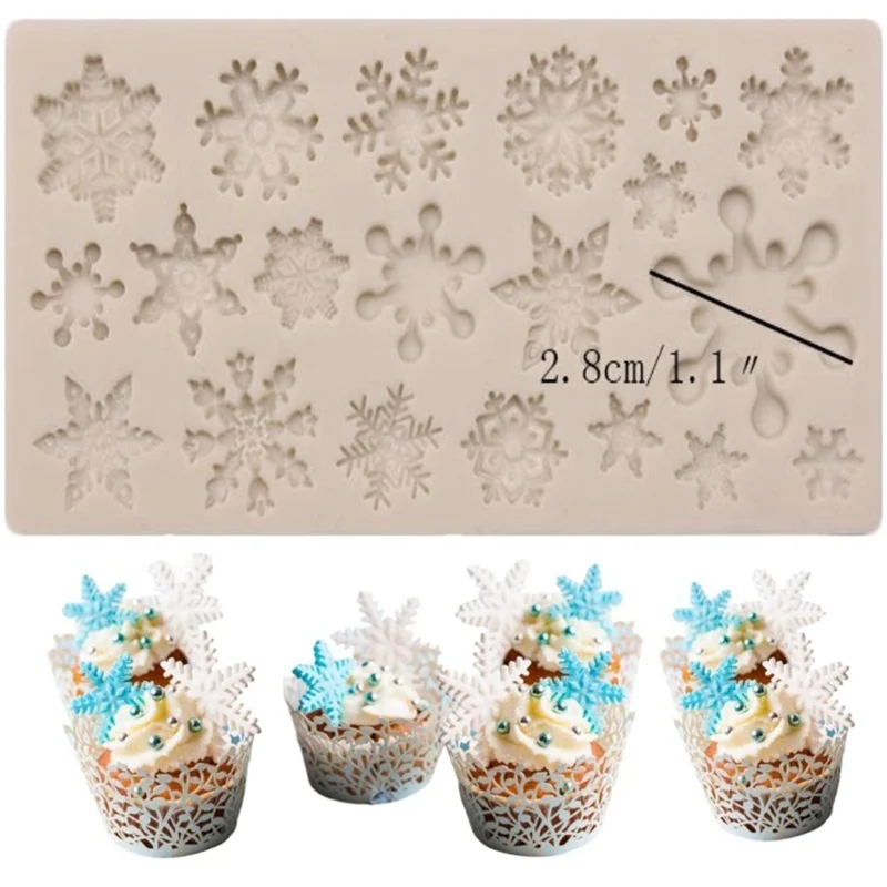 1 шт. форма для торта в форме снежинки силиконовая мастики виде снега инструмент