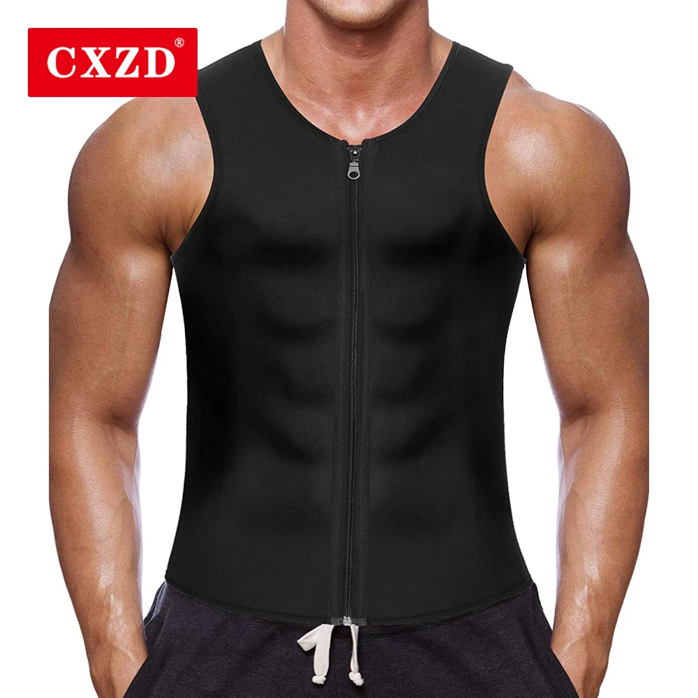 

CXZD New Waist Trainer Vest for Men Women Weightloss Hot Neoprene Corset Body Shaper Zipper Shapewear Slimming Belt Belly