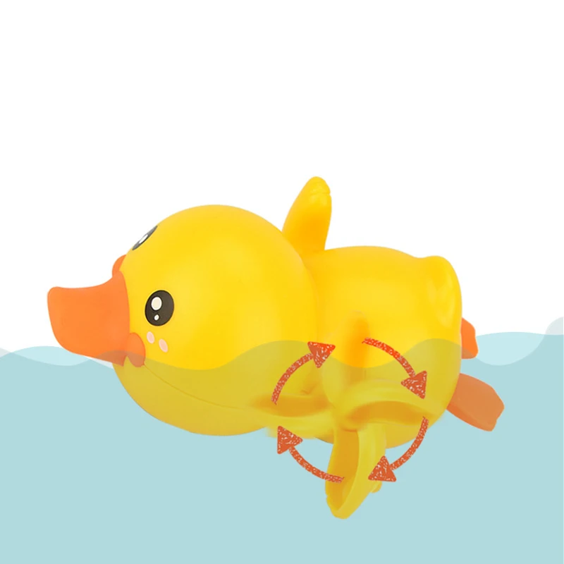 Baby Swimming Pool Shower Bath toys Cute Animal Duck Wind Up Chain Bathing Clockwork Bathroom Game Water Beach Toys for Kid 040L