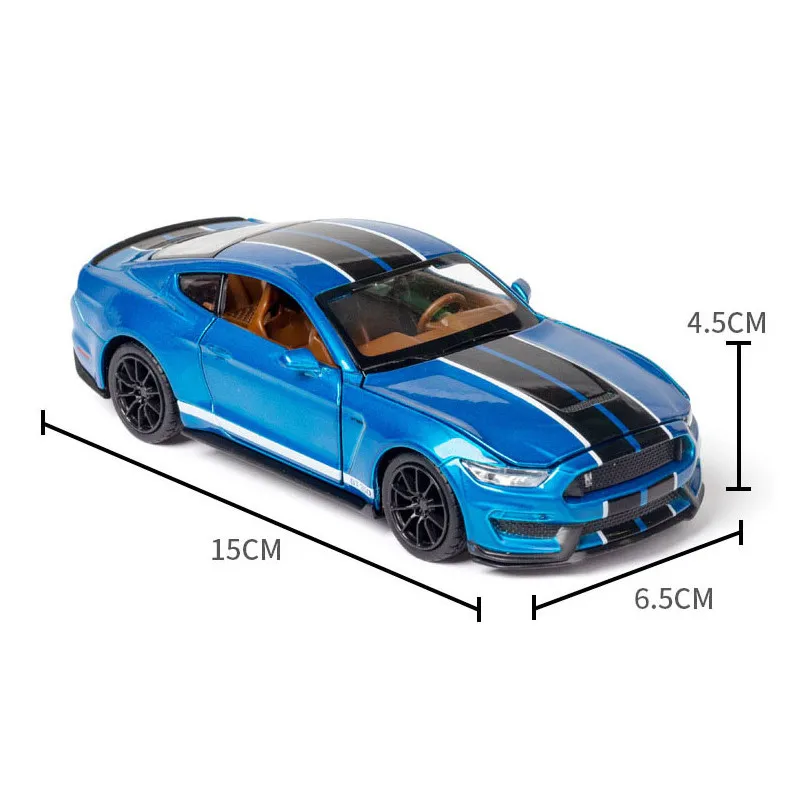 1/32 Mustang Shelby GT350 Игрушечная модель автомобиля из сплава модифицированная мигающая
