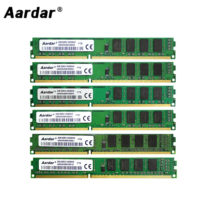 Оперативная память Aardar для ПК DDR3 2 ГБ 4 8 240 контактов 1600 МГц 1333 МГц|Оперативная