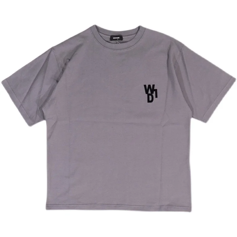 

Welldone Spring and Summer New Dark Series Flocking Stitching Bear T-shirt We11done Loose OS Short-sleeved Trendy Girl Tee