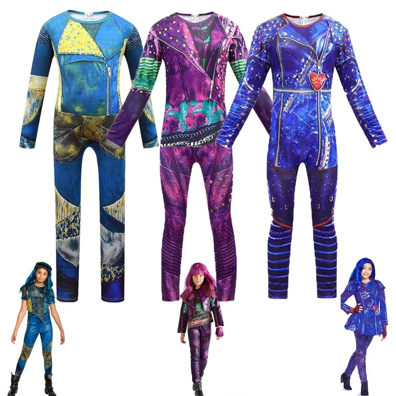 

Descendants 3 Audrey Evie Mal Cosplay Halloween Costumes Girls Birthday Party Clothes Character Disfraz Performance Clothing