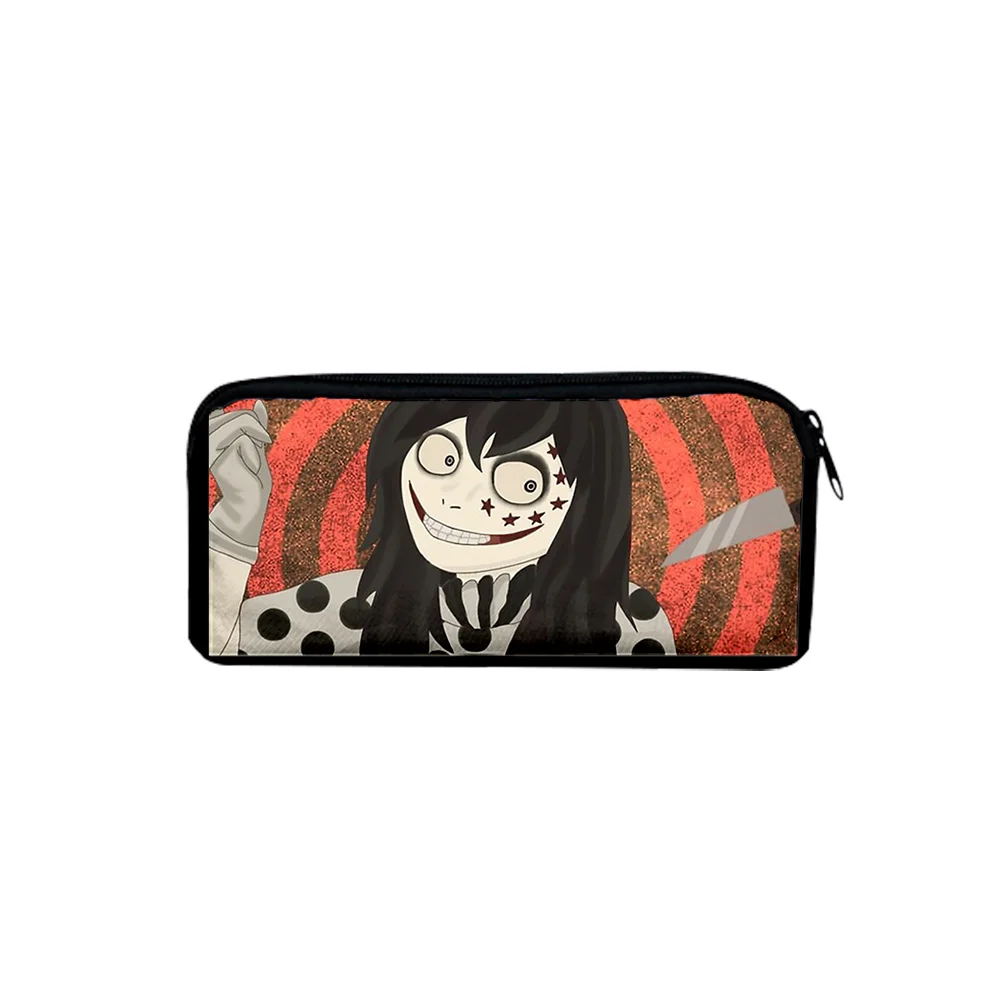 

New Creepypasta 3D Merch Oxford Cloth Pencil Case Office Student Pencilcase Cute Canvas Pencil Bag School Supplies Pen Box