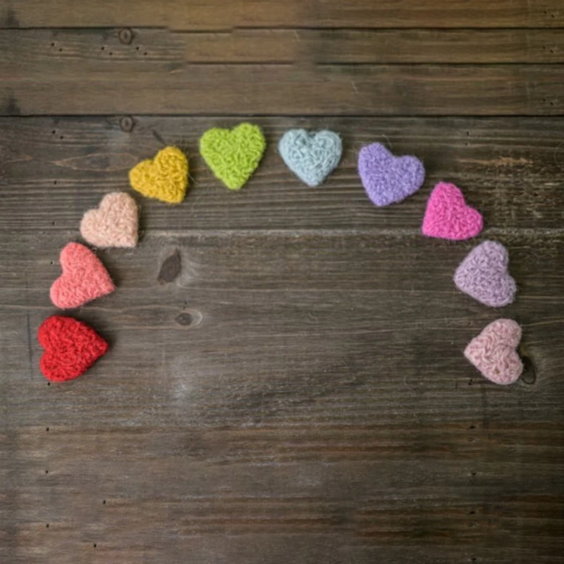 5/7/10 Pcs/Set Newborn Photography Props DIY Handmade Baby Wool Felt Dinosaur Stars Love Heart Doll Photography Studio Props