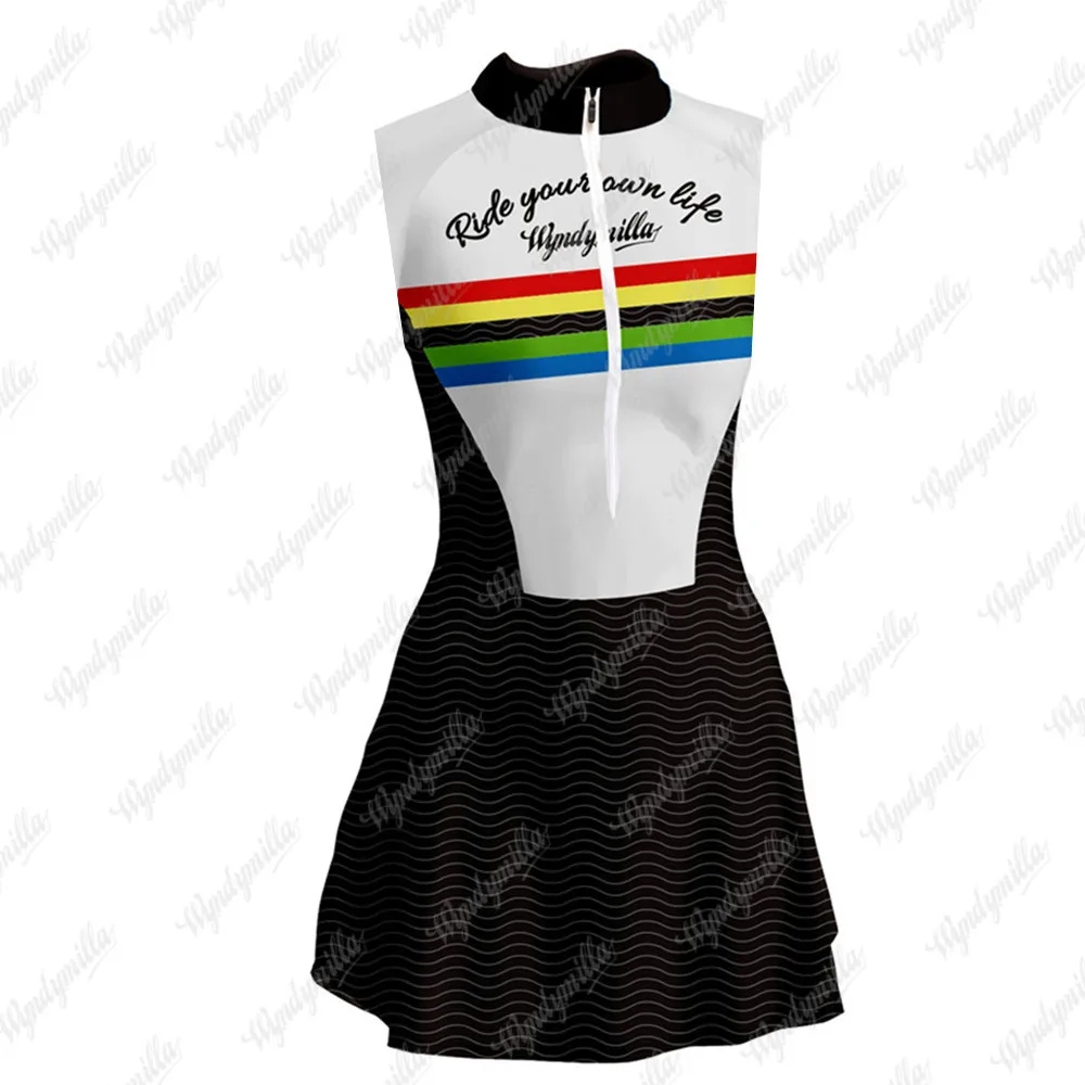 

wyndymilla Triathlon Skinsuit Skirt Woman Cycling Skirt Bike sleeveless Outfit Dress Breathable Maillot Vestidinho Run Skirt new