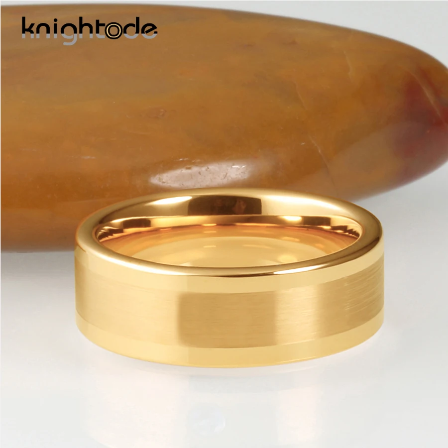 6 мм 8 с золотым Вольфрам Карбидное кольцо обручальное для Для мужчин женщин