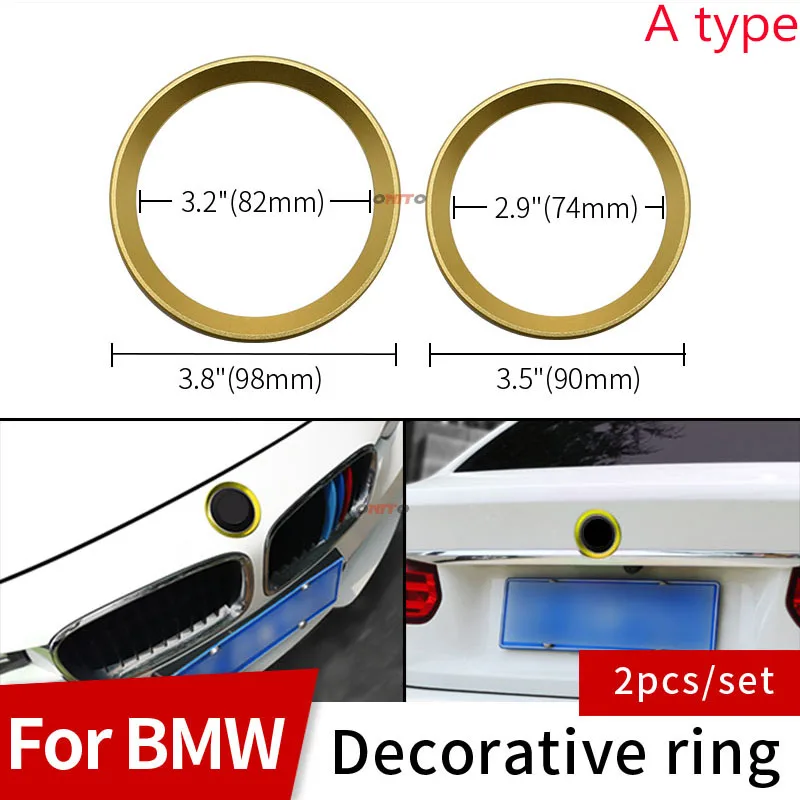 

Car Styling 82mm/98mm 74mm/90mm Front Hood Rear Trunk Boot Emblem Rings Sticker Covers Decal For E60 E90 F10 F30 F15 E91