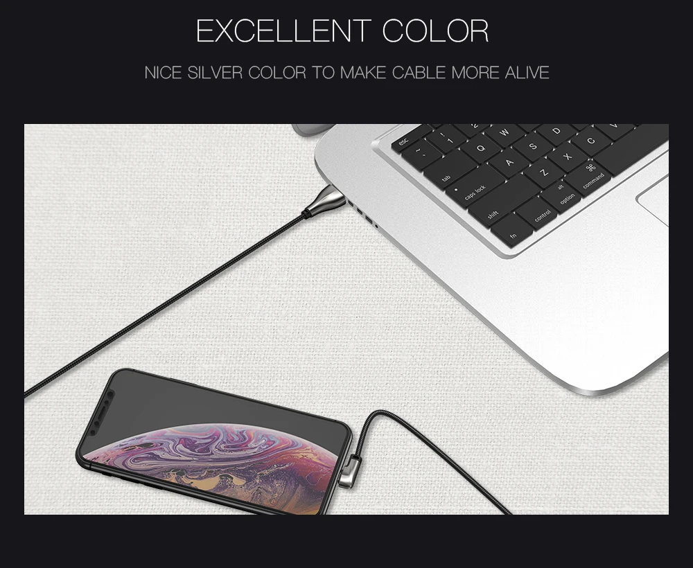 Wsken 90 градусов USB кабель для быстрой зарядки для iPhone 6S 7 8 Plus X Xr Xs Max 5 2A зарядное устройство лампы на шнурах для Apple кабель Lighting