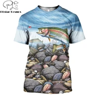 2020 fashion men t shirt 3d printed rainbow trout fishing t shirts unisex street harajuku short sleeve shirt summer casual tops