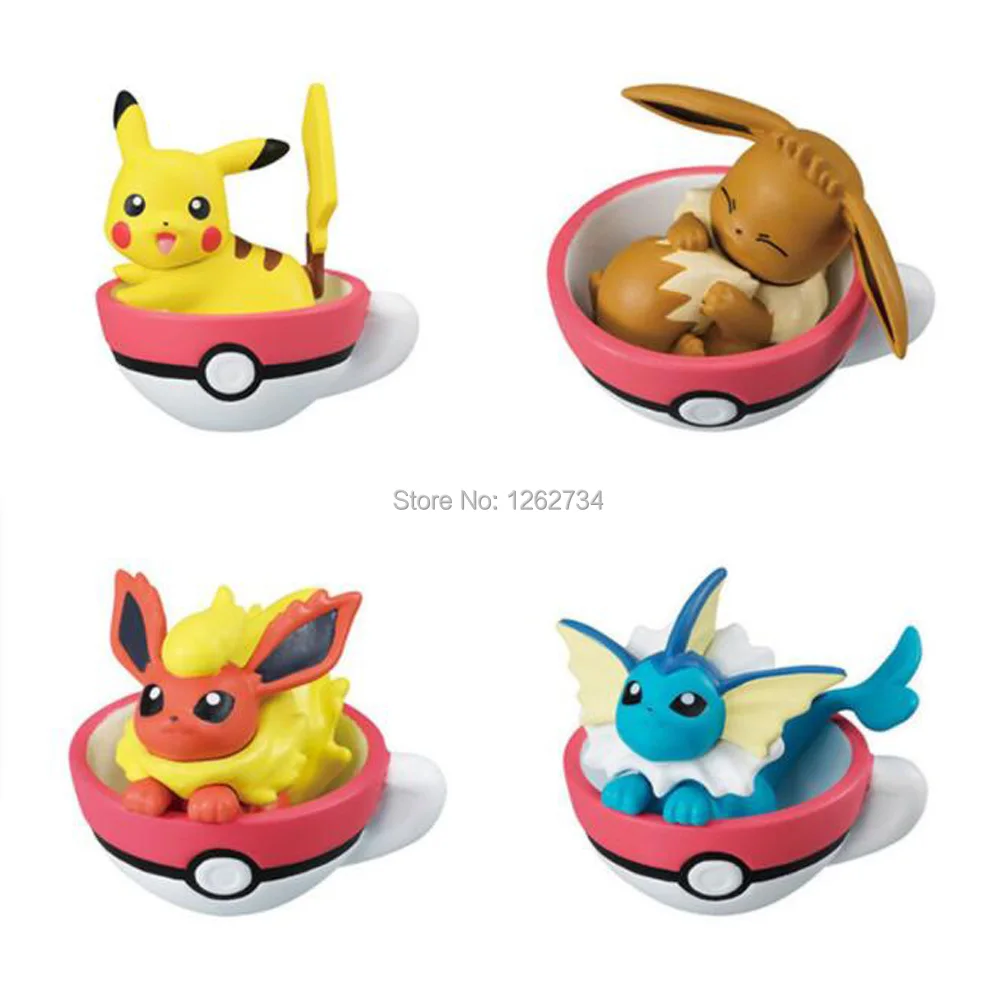 Симпатичные 5 шт. Pika Eev Flareon Vaporeon Jolteon 3 см экшн фигурки из ПВХ в розницу|Игровые и