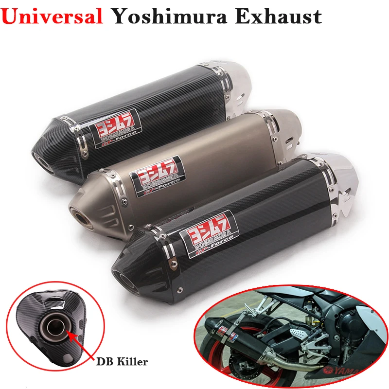 

51mm Universal Motorcycle Yoshimura Exhaust Pipe Escape Muffler Carbon Fiber DB Killer Dirt Bike For R6 PCX125 GSR750 Z900 tmax
