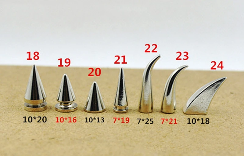 Серебристые панк заклепки-шипы с винтами для сумки шляпы обуви кожаный чокер diy