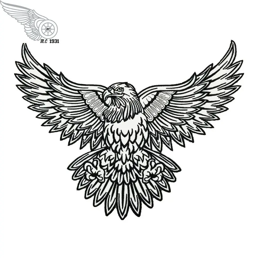 Вышитая Татуировка орла полноразмерная заплатка для спины патчи утюга на
