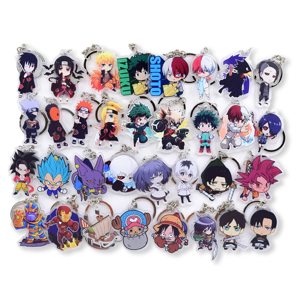 Горячая Распродажа аниме-брелок для ключей Chibi брелок 1 шт. Высокое качество Мультфильм брелок аксессуары амулеты акриловая подвеска часть одна