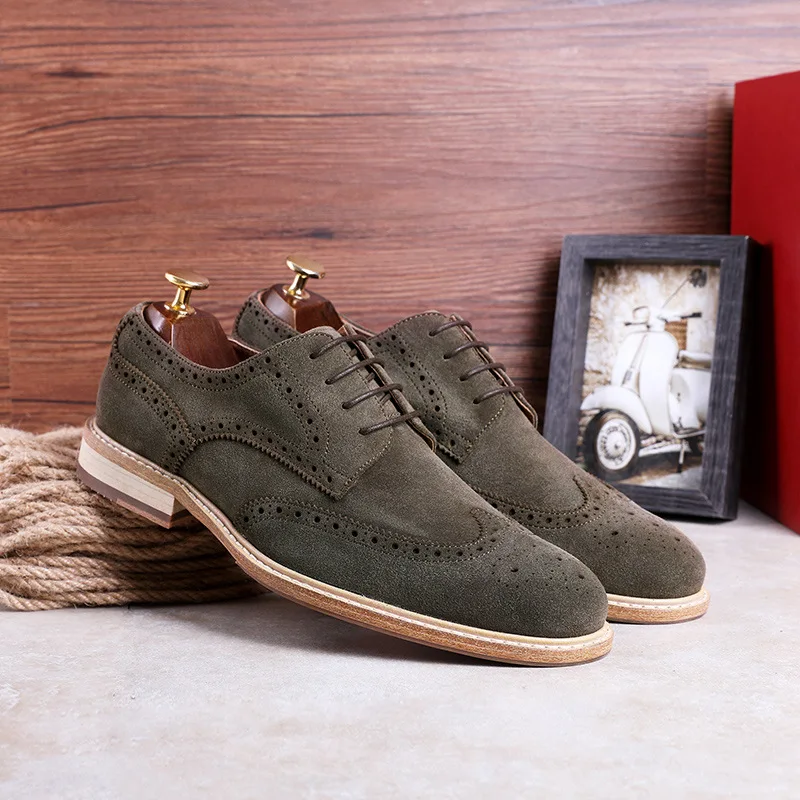 Новинка 2020 стильные деловые классические туфли DESAI из натуральной кожи замшевые