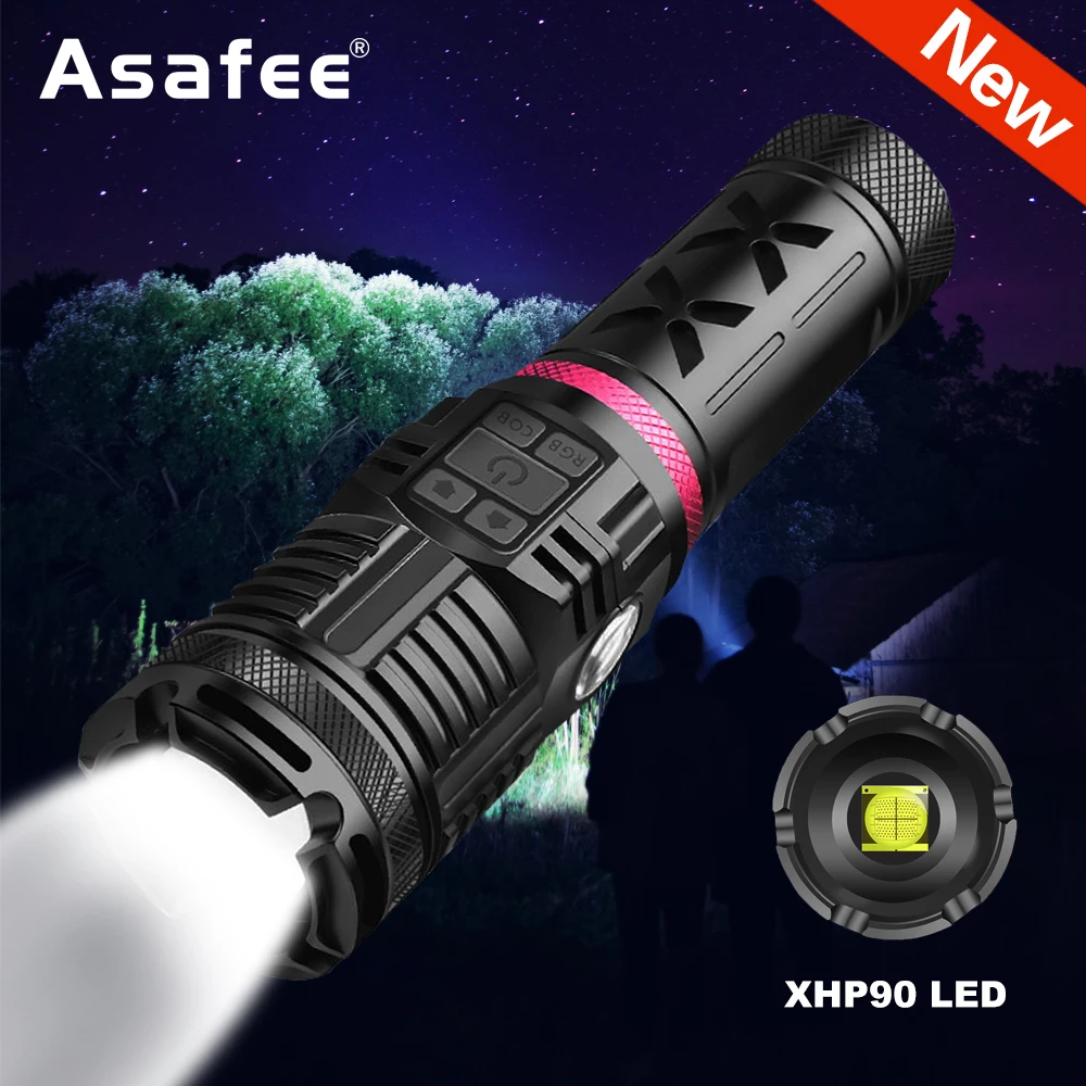 Светодиодный фонарик Asafee 1680 XHP90 COB уличный тактический для кемпинга с Usb зарядкой